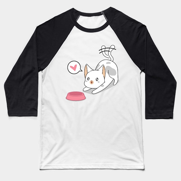 Feeding The Cat Baseball T-Shirt by Ivana27